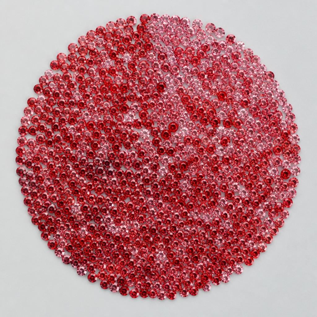 Hundreds of tiny round red melee gemstones arranged in a circle